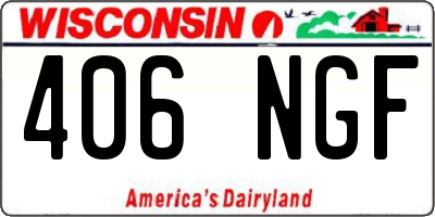 WI license plate 406NGF