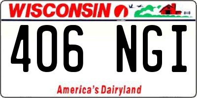 WI license plate 406NGI