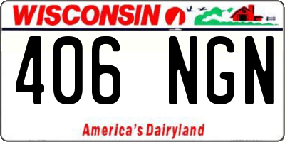 WI license plate 406NGN