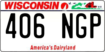 WI license plate 406NGP