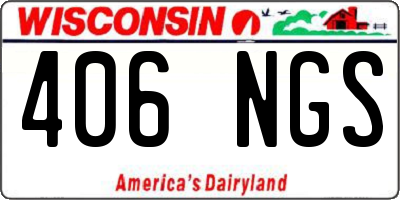 WI license plate 406NGS