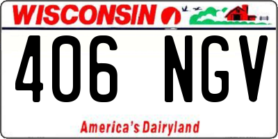 WI license plate 406NGV