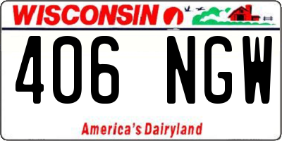 WI license plate 406NGW