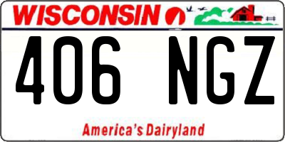 WI license plate 406NGZ