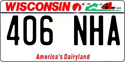 WI license plate 406NHA