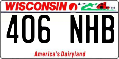 WI license plate 406NHB