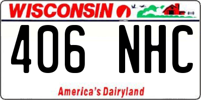 WI license plate 406NHC