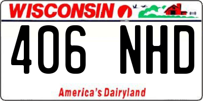 WI license plate 406NHD
