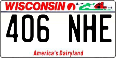 WI license plate 406NHE