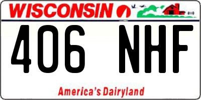 WI license plate 406NHF
