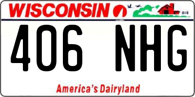 WI license plate 406NHG