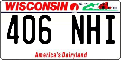 WI license plate 406NHI