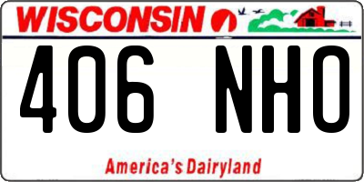 WI license plate 406NHO