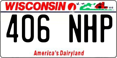 WI license plate 406NHP