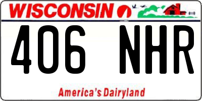 WI license plate 406NHR