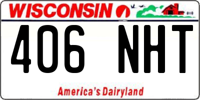 WI license plate 406NHT