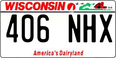 WI license plate 406NHX