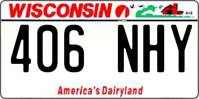 WI license plate 406NHY
