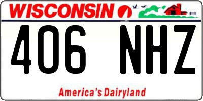 WI license plate 406NHZ