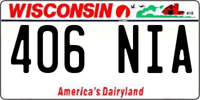 WI license plate 406NIA