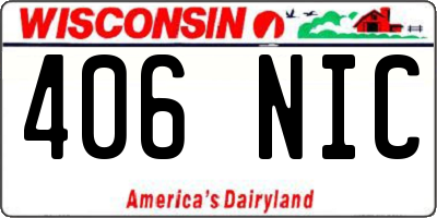 WI license plate 406NIC