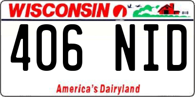 WI license plate 406NID