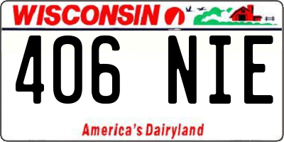 WI license plate 406NIE