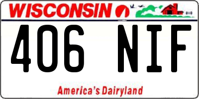 WI license plate 406NIF