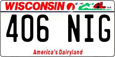 WI license plate 406NIG