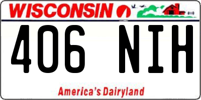 WI license plate 406NIH