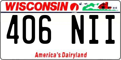 WI license plate 406NII
