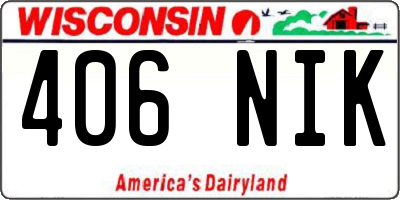 WI license plate 406NIK