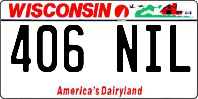WI license plate 406NIL