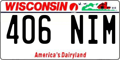 WI license plate 406NIM