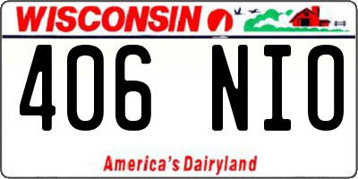 WI license plate 406NIO