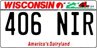 WI license plate 406NIR