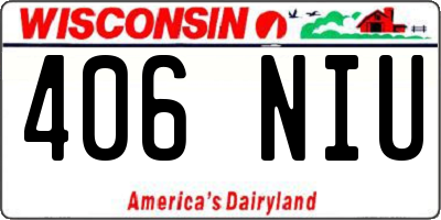 WI license plate 406NIU