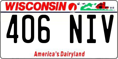 WI license plate 406NIV
