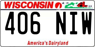 WI license plate 406NIW