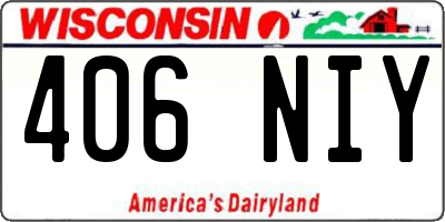 WI license plate 406NIY