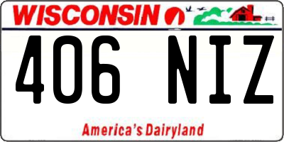 WI license plate 406NIZ