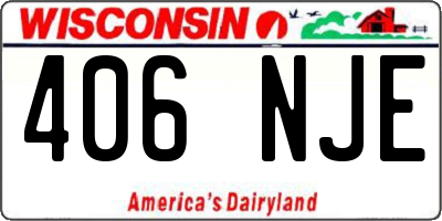 WI license plate 406NJE