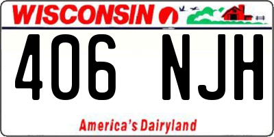 WI license plate 406NJH