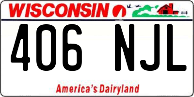 WI license plate 406NJL