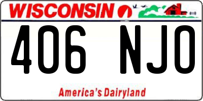 WI license plate 406NJO