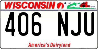 WI license plate 406NJU