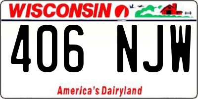 WI license plate 406NJW