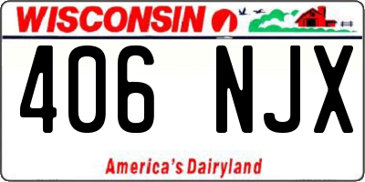 WI license plate 406NJX