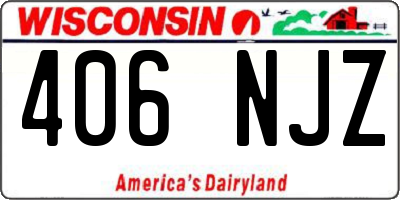 WI license plate 406NJZ