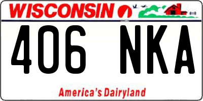 WI license plate 406NKA